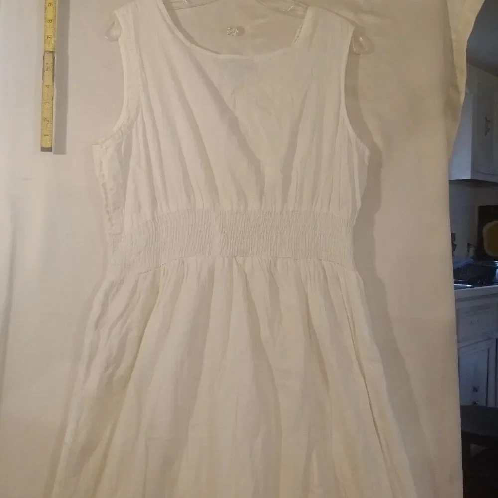 Vtg Signature Cotton Eyelet Embroidery Elastic Waist Tiered Cottagecore … - Picture 7 of 9